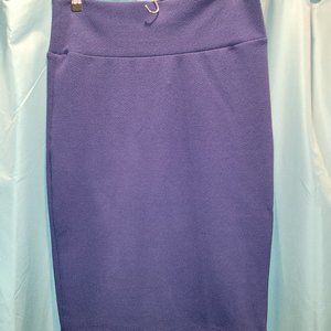 LuLaRoe Cassie Skirt Medium M Navy Yoga Band Pencil Knee Length